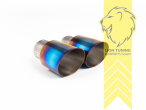 70 mm (2,75 Zoll), 2 x 90mm, Endrohr doppel, 90mm, Titan geflämmt, nur passend für Fahrzeuge mit OPF, Edelstahl, Eintragungsfrei / mit ABE