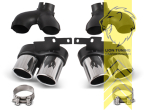 links und rechts in 4-Rohr Optik, chrom, Edelstahl poliert, schwarz, nicht passend für S-Line, Nur passend für Modelle ohne Ad-Blue Tank, Eintragungsfrei / als Ersatzteil verwendbar