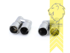 nur für 4 Rohr Diffusor passend, 62 mm, 2 x 76 mm, Endrohr duplex, chrom, Rund, 190 mm, Edelstahl