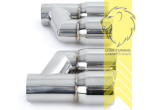 nur für 4 Rohr Diffusor passend, 62 mm, 2 x 76 mm, Endrohr duplex, chrom, Rund, 190 mm, Edelstahl