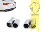 nur für 4 Rohr Diffusor passend, 62 mm, 2 x 76 mm, Endrohr duplex, chrom, Rund, 190 mm, Edelstahl
