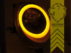 LED, dynamischer LED Blinker, chrom, nur passend für Fahrzeuge mit original Halogen Scheinwerfern, LED Abblendlicht / LED Fernlicht, elektrisch verstellbar - Stellmotor integriert, Eintragungsfrei / mit E-Prüfzeichen, Eintragungsfrei / mit R87 Zulassung als Tagfahrlicht