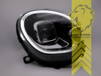 LED, dynamischer LED Blinker, schwarz, LED Abblendlicht / LED Fernlicht, elektrisch verstellbar - Stellmotor integriert, Eintragungsfrei / mit E-Prüfzeichen, Eintragungsfrei / mit R87 Zulassung als Tagfahrlicht