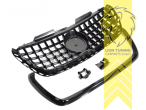 Original Mercedes Emblem wird übernommen, schwarz glänzend, chrom, auch für Modelle mit Kamera-System, ABS Kunststoff, Eintragungsfrei / als Ersatzteil verwendbar