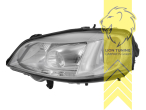 Xenon, HID, chrom, für Fahrzeuge mit Original Xenon, Abblendlicht D2S / Fernlicht H7, Blinkerbirnen BAU15S, elektrisch verstellbar - Stellmotor wird vom Original übernommen, Eintragungsfrei / mit E-Prüfzeichen