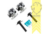 Halogen, chrom, schwarz, Abblendlicht H7 / Fernlicht H7, elektrisch verstellbar - Stellmotor wird vom Original übernommen, Eintragungsfrei / mit E-Prüfzeichen, Eintragungsfrei / mit R87 Zulassung als Tagfahrlicht