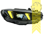 LED, mit LED Blinker, schwarz, nur passend für Fahrzeuge mit LED ab Werk (6Pin Stecker), LED Abblendlicht / LED Fernlicht, elektrisch verstellbar - Stellmotor integriert, Eintragungsfrei / mit E-Prüfzeichen, Eintragungsfrei / mit R87 Zulassung als Tagfahrlicht