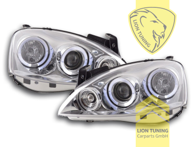 Halogen, chrom, weiß LED, Abblendlicht H1 / Fernlicht H1, Blinkerbirnen BAU15S, elekt verstellbar - Motor wird vom Original übern - nur für Valeo, Eintragungsfrei / mit E-Prüfzeichen