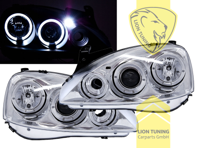 Halogen, chrom, weiß LED, Abblendlicht H1 / Fernlicht H1, Blinkerbirnen BAU15S, elekt verstellbar - Motor wird vom Original übern - nur für Valeo, Eintragungsfrei / mit E-Prüfzeichen
