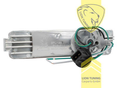 Halogen, schwarz, nur passend für GL Stoßstange (große Stoßstange), mit Standlichtfunktion, Blinkerbirnen BAU15S, Eintragungsfrei / mit E-Prüfzeichen