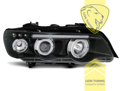 Halogen, schwarz, weiß LED, Abblendlicht H1 / Fernlicht H1, Blinkerbirnen BAU15S, elektrisch verstellbar - Stellmotor wird vom Original übernommen, Eintragungsfrei / mit E-Prüfzeichen