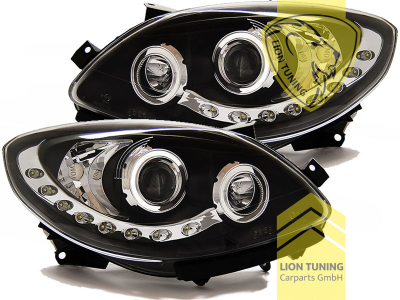 Halogen, schwarz, Abblendlicht H1 / Fernlicht H1, Blinkerbirnen BAU15S, elektrisch verstellbar - Stellmotor wird vom Original übernommen, Eintragungsfrei / mit E-Prüfzeichen