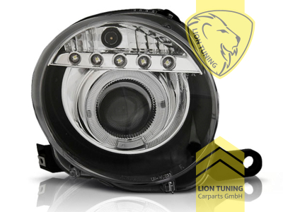 Halogen, schwarz, weiß LED, Abblendlicht H1 / Fernlicht H1, Blinkerbirnen BAU15S, elektrisch verstellbar - Stellmotor integriert, Eintragungsfrei / mit E-Prüfzeichen
