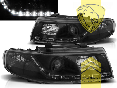 Halogen, schwarz, Abblendlicht H1 / Fernlicht H1, Blinkerbirnen BAU15S, elektrisch verstellbar - Stellmotor wird vom Original übernommen, Eintragungsfrei / mit E-Prüfzeichen