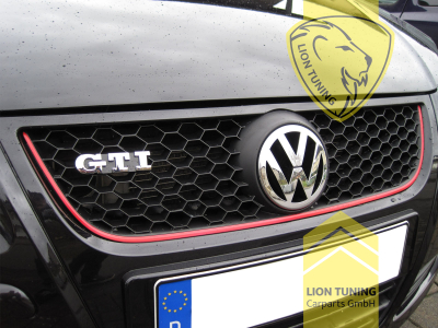 mit Emblemaufnahme, schwarz matt, passend für GTi und normale Ausführung, ABS Kunststoff, Eintragungsfrei / keine Eintragung nötig