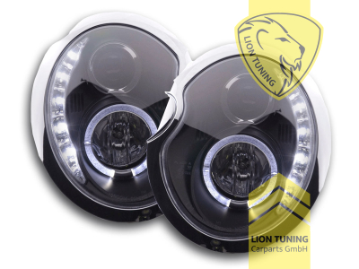 Halogen, schwarz, Abblendlicht H1 / Fernlicht H1, Blinkerbirnen BAU15S, elektrisch verstellbar - Stellmotor integriert, Eintragungsfrei / mit E-Prüfzeichen