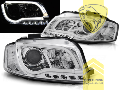 Halogen, chrom, Abblendlicht H1 / Fernlicht H1, Blinkerbirnen BAU15S, elektrisch verstellbar - Stellmotor wird vom Original übernommen, Eintragungsfrei / mit E-Prüfzeichen