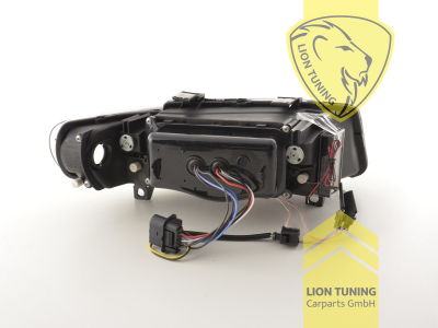 Halogen, schwarz, weiß LED, Abblendlicht H1 / Fernlicht H1, Blinkerbirnen BAU15S, elektrisch verstellbar - Stellmotor wird vom Original übernommen, Eintragungsfrei / mit E-Prüfzeichen