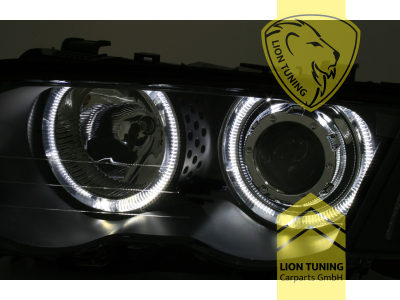 Halogen, schwarz, weiß CCFL, Abblendlicht H7 / Fernlicht H7, Blinkerbirnen BAU15S, elektrisch verstellbar - Stellmotor integriert, Nicht für Fahrzeuge mit PDC vorne geeignet, Eintragungsfrei / mit E-Prüfzeichen