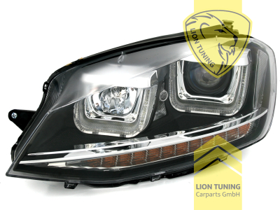 mit LED Blinker, Halogen, schwarz, Abblendlicht H7 / Fernlicht H1, elektrisch verstellbar - Stellmotor integriert, Eintragungsfrei / mit E-Prüfzeichen, Eintragungsfrei / mit R87 Zulassung als Tagfahrlicht
