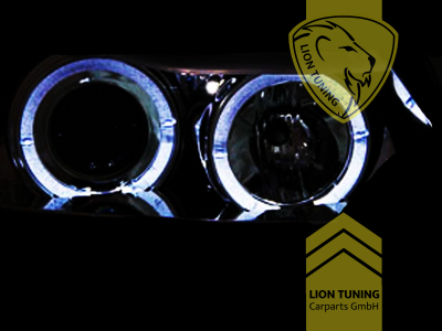 Halogen, schwarz, weiß LED, Abblendlicht H7 / Fernlicht H1, Blinkerbirnen BAU15S, elektrisch verstellbar - Stellmotor wird vom Original übernommen, Eintragungsfrei / mit E-Prüfzeichen