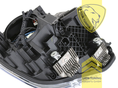 Halogen, schwarz, weiß LED, H7, Abblendlicht und Fernlicht in einer Linse H7, elektrisch verstellbar - Stellmotor integriert, Eintragungsfrei / mit E-Prüfzeichen