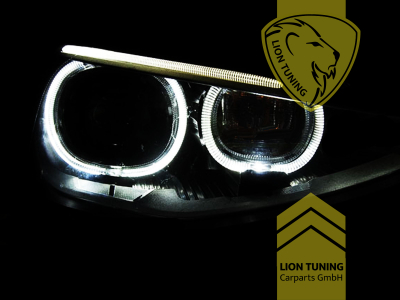 Halogen, schwarz, weiß LED, H7, Abblendlicht und Fernlicht in einer Linse H7, elektrisch verstellbar - Stellmotor integriert, Eintragungsfrei / mit E-Prüfzeichen