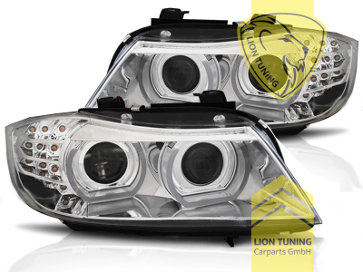 mit LED Blinker, Xenon, HID, chrom, weiß LED, Abblendlicht und Fernlicht in einer Linse D1S, elektrisch verstellbar - Stellmotor wird vom Original übernommen, Eintragungsfrei / mit E-Prüfzeichen, Eintragungsfrei / mit R87 Zulassung als Tagfahrlicht