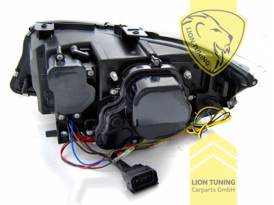 mit LED Blinker, Xenon, HID, chrom, weiß LED, Abblendlicht und Fernlicht in einer Linse D1S, elektrisch verstellbar - Stellmotor wird vom Original übernommen, Eintragungsfrei / mit E-Prüfzeichen, Eintragungsfrei / mit R87 Zulassung als Tagfahrlicht
