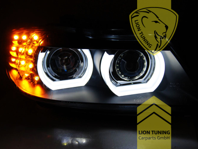 mit LED Blinker, Xenon, HID, schwarz, weiß LED, Abblendlicht und Fernlicht in einer Linse D1S, elektrisch verstellbar - Stellmotor wird vom Original übernommen, Eintragungsfrei / mit E-Prüfzeichen, Eintragungsfrei / mit R87 Zulassung als Tagfahrlicht