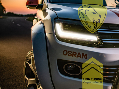 dynamischer LED Blinker, LED, schwarz, nur passend für Fahrzeuge mit original Halogen Scheinwerfern, LED Abblendlicht / LED Fernlicht, elektrisch verstellbar - Stellmotor integriert, Eintragungsfrei / mit E-Prüfzeichen, Eintragungsfrei / mit R87 Zulassung als Tagfahrlicht