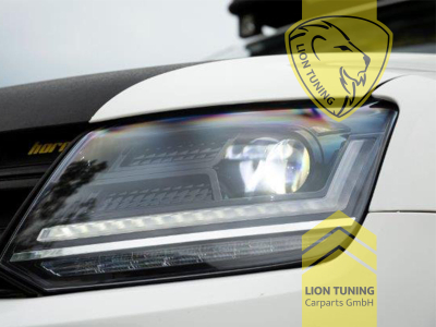 dynamischer LED Blinker, LED, schwarz, nur passend für Fahrzeuge mit original Halogen Scheinwerfern, LED Abblendlicht / LED Fernlicht, elektrisch verstellbar - Stellmotor integriert, Eintragungsfrei / mit E-Prüfzeichen, Eintragungsfrei / mit R87 Zulassung als Tagfahrlicht