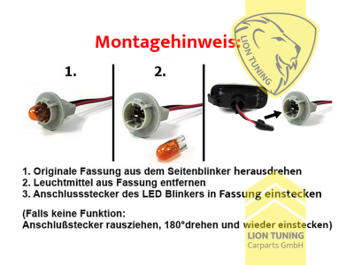 LED, schwarz, Eintragungsfrei / mit E-Prüfzeichen