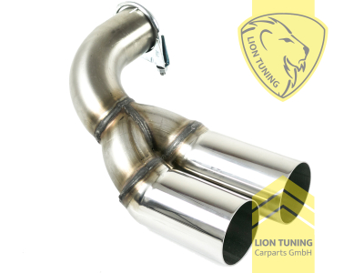 61mm, glänzend, 2x 70mm scharf versetzt, 70mm, Edelstahl poliert, Nur passend für F-Modell 316d N47N, 318d, 318dX, 320d, 320d ed, 320dX, Nur passend für F-Modell 418d N47N, 420d N47N, 420dX N47N, Edelstahl, Eintragungsfrei / als Ersatzteil verwendbar