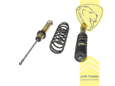 fest, Schwarz, Bei Fahrzeugen mit EDC bzw. 8Zyl. Motorisierung sind zusätzliche Anbauteile des Kfz Herstellers notwendig: für die VA: BMW Teile-Nr.: Domlager 31331091709   Scheibe 31331116983   Manschette 31331110196, für die HA: BMW Teile-Nr. Stützlager 33521091710   Stütztopf 33521090282   Scheibe 33521092986   Schutzrohr 31331137932   Elastomere 33531091031., Nicht für Fahrzeuge mit Niveauregulierung, bzw. nur wenn die Niveauregulierung entsprechend eingestellt werden kann., Stahl verzinkt, Eintragungspflichtig / Teilegutachten liegt bei