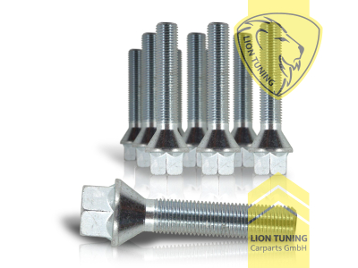 silber, 10.9, M12x1,25, Kegelbund, Metall / Stahl, 35 mm