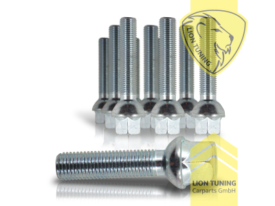 silber, 10.9, M12x1,25, Kugelbund, Metall / Stahl, 35 mm
