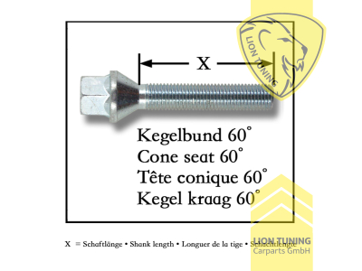 silber, 10.9, M12x1,5, Kegelbund, Metall / Stahl, 27 mm
