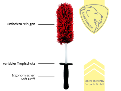 Außenreinigung, rot, schwarz, 43 cm, Mikrofaser