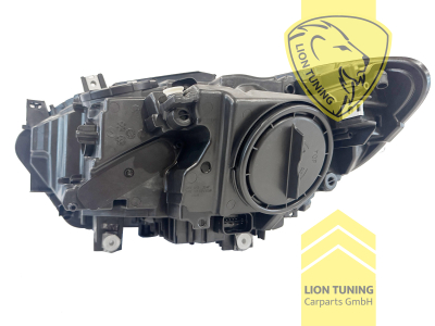 LED, mit LED Blinker, schwarz, weiß LED, nur passend für Fahrzeuge mit original Halogen Scheinwerfern, LED Abblendlicht / LED Fernlicht, elektrisch verstellbar - Stellmotor integriert, Eintragungsfrei / mit E-Prüfzeichen