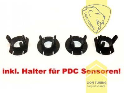 PP Kunststoff, grundiert, für Fahrzeuge mit PDC, für Fahrzeuge mit oder ohne SRA, Eintragungsfrei / mit ABE