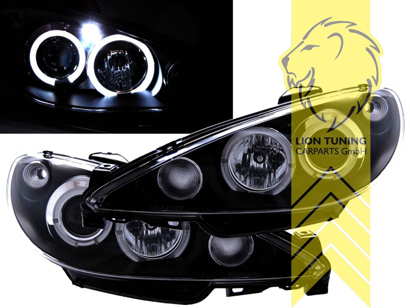 Peugeot 206 Scheinwerfer H4 Oder H7 LED Angel Eyes Scheinwerfer für Peugeot 206 206CC Cabrio SW Break