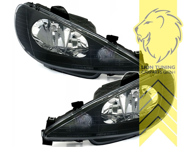 Peugeot 206 Scheinwerfer H4 Oder H7 Design Scheinwerfer für Peugeot 206 206CC Cabrio SW Break schwarz für