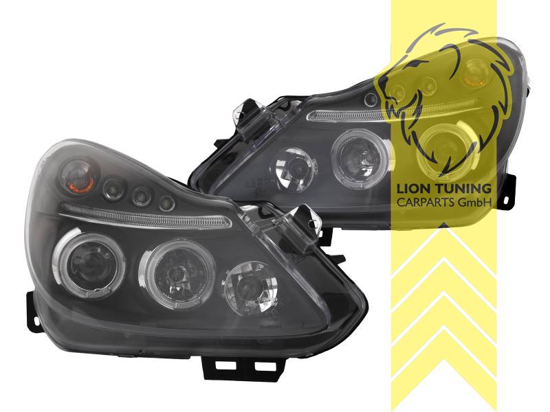 Opel Corsa D Led Scheinwerfer Nachrüsten LED Angel Eyes Scheinwerfer für Opel Corsa D schwarz | eBay