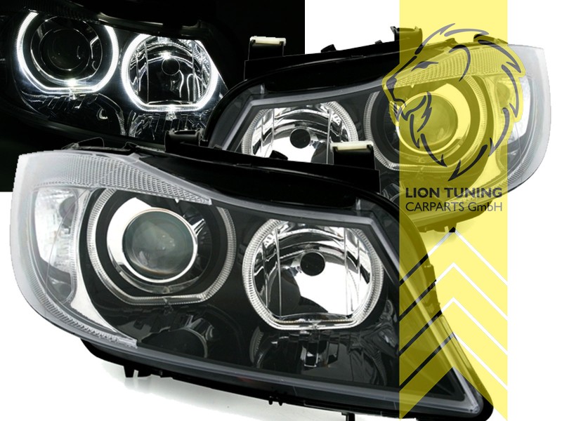 Depo Led Angel Eyes Scheinwerfer F R Bmw E Limo E Touring Schwarz