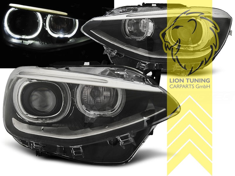 LED Angel Eyes 1er F20 eBay BMW LED Tagfahrlicht F21 echtes für | Scheinwerfer schwarz