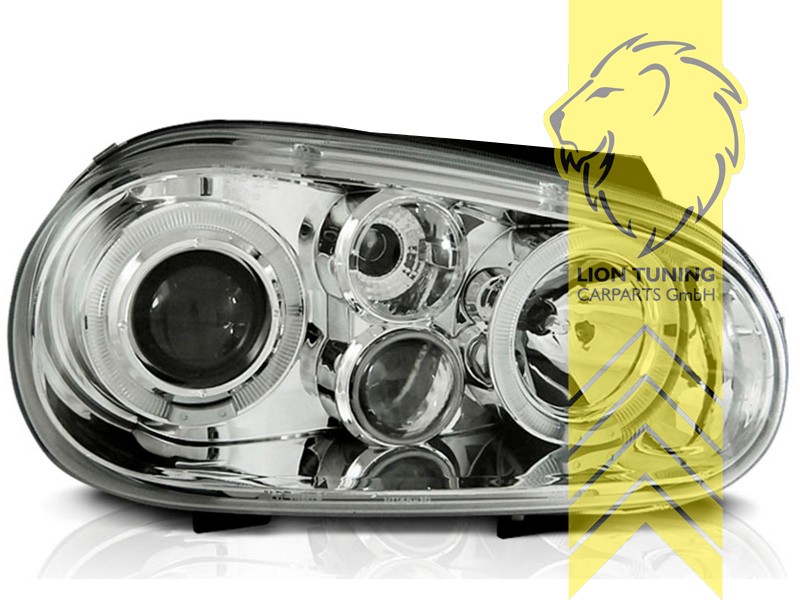 LED Angel Eyes Scheinwerfer für VW Golf 4 Limousine Variant Cabrio chrom eBay