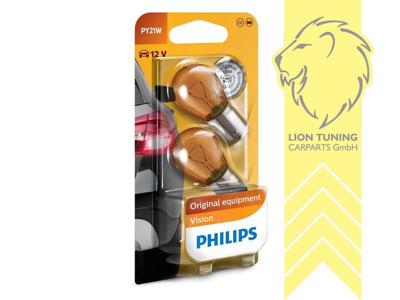 Philips Amber Vision Blinkerbirnen BAU15S orange - Bild 1 von 1