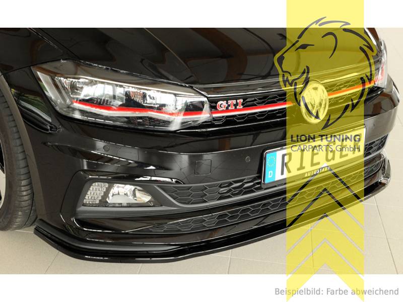 Rieger CUP Spoilerlippe SCHWARZ für VW Polo AW GTI R-Line Frontspoiler  Schwert